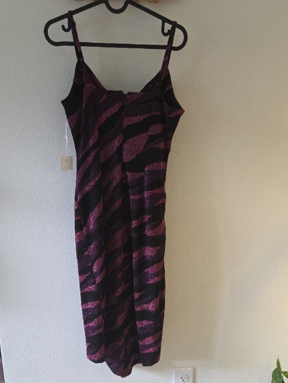 Siena Studio Purple & Black Zebra-Print Cowl Neck Midi Dress - Picture 8 of 9